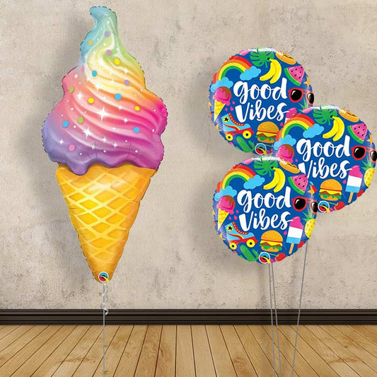 Ice Cream Helium Balloon Bouquet in a Box - Themed Bouquet | Party Save Smile