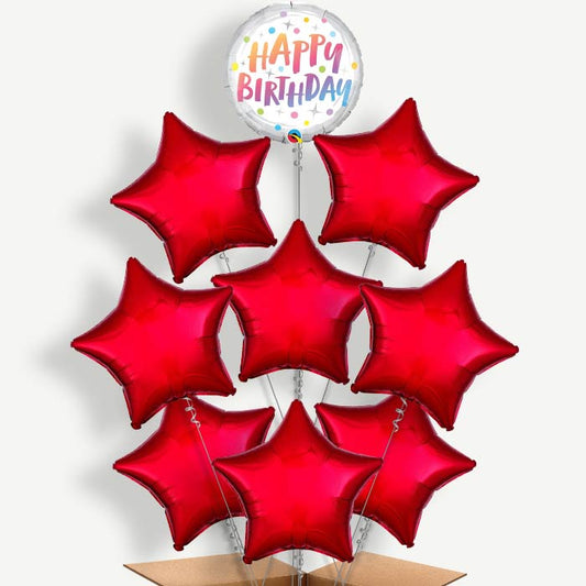 Rainbow Dots Pastel Birthday Helium Balloon Bundle | Party Save Smile