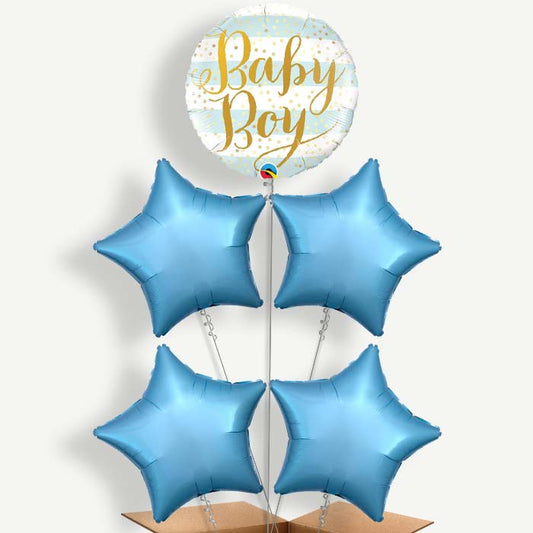New Baby Boy Balloon Cluster Inflated with Helium | Party Save Smile
