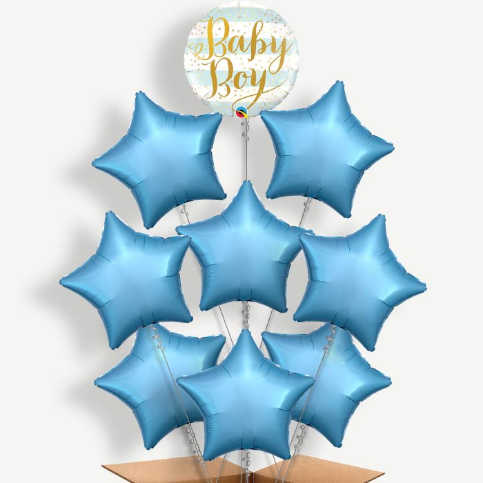New Baby Boy Balloon Bundle Inflated with Helium | Party Save Smile