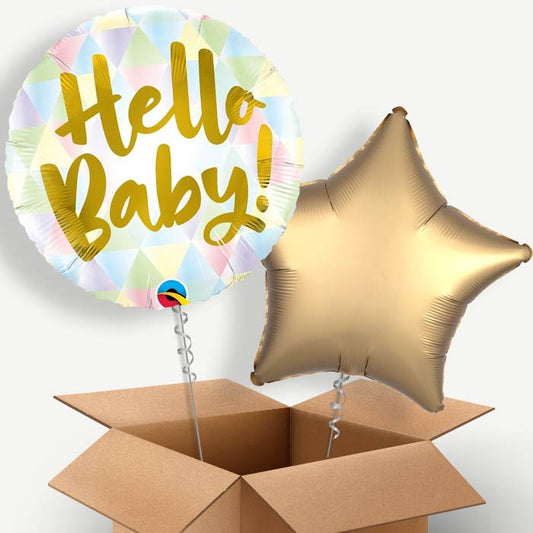 Hello Baby Helium Balloon Pair | Party Save Smile
