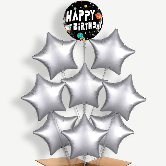 Space Happy Birthday Helium Balloon Bundle | Party Save Smile