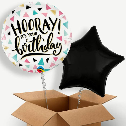 Hooray It's Your Birthday Helium Balloon Pair | Party Save Smile