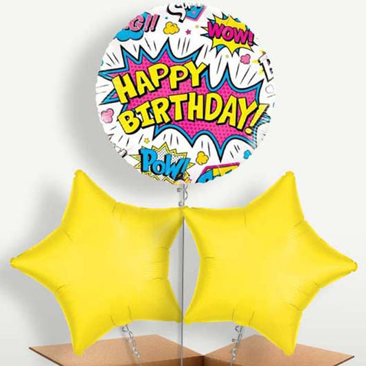 Superhero White Pow Helium Bunch of Balloons | Party Save Smile