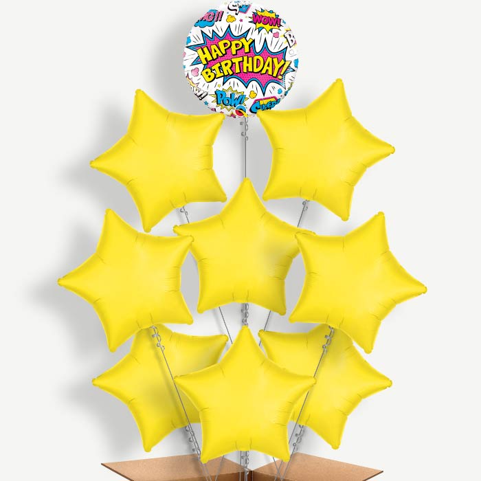 Superhero White Pow Helium Balloon Bundle | Party Save Smile