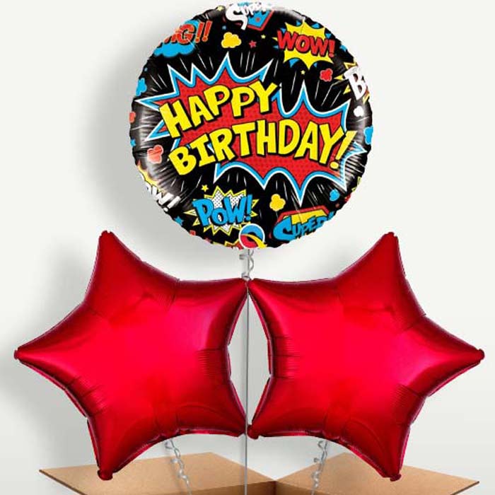 Superhero Black Pow Helium Bunch of Balloons | Party Save Smile