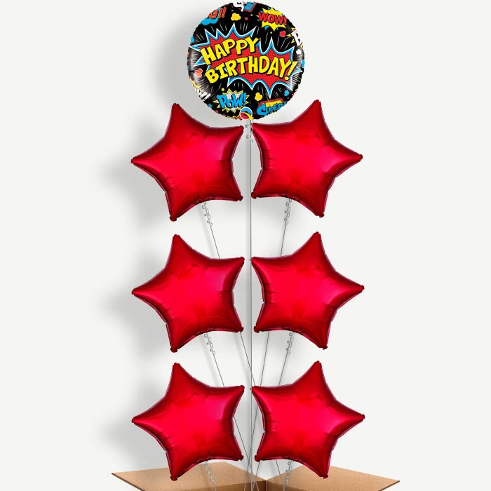 Superhero Black Pow Helium Balloon Arrangement | Party Save Smile