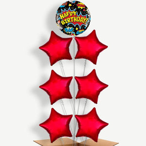 Superhero Black Pow 7 Helium Balloon Arrangement