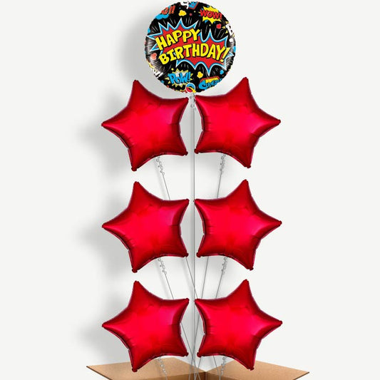 Superhero Black Pow Helium Balloon Arrangement | Party Save Smile