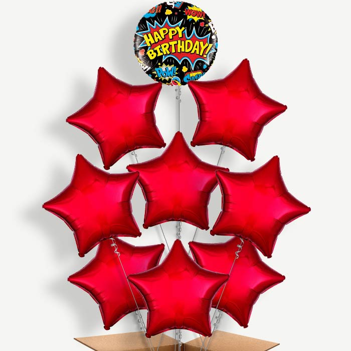 Superhero Black Pow Helium Balloon Bundle | Party Save Smile
