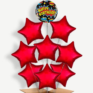 Superhero Black Pow 9 Helium Balloon Bundle