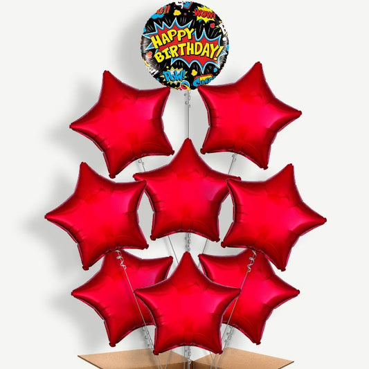 Superhero Black Pow Helium Balloon Bundle | Party Save Smile