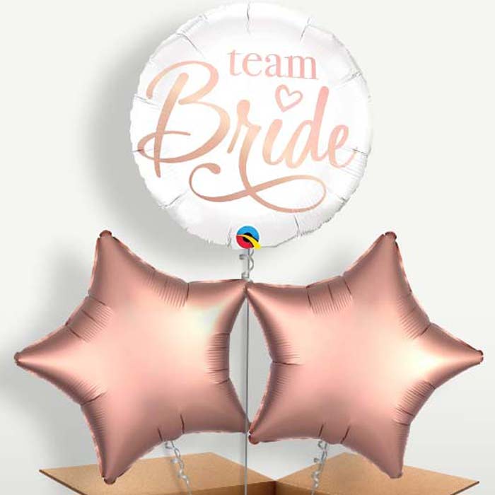 Team Bride Rose Gold Helium Bunch of Balloons | Party Save Smile