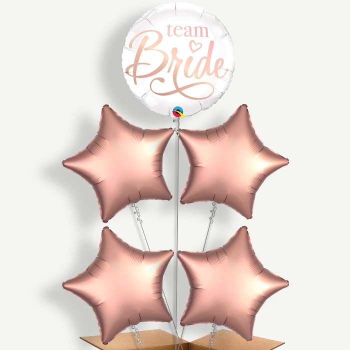 Team Bride Rose Gold Helium Balloon Cluster  | Party Save Smile
