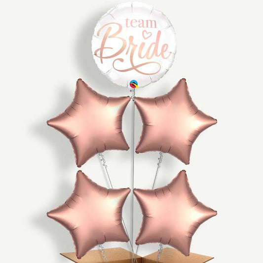 Team Bride Rose Gold Helium Balloon Cluster  | Party Save Smile