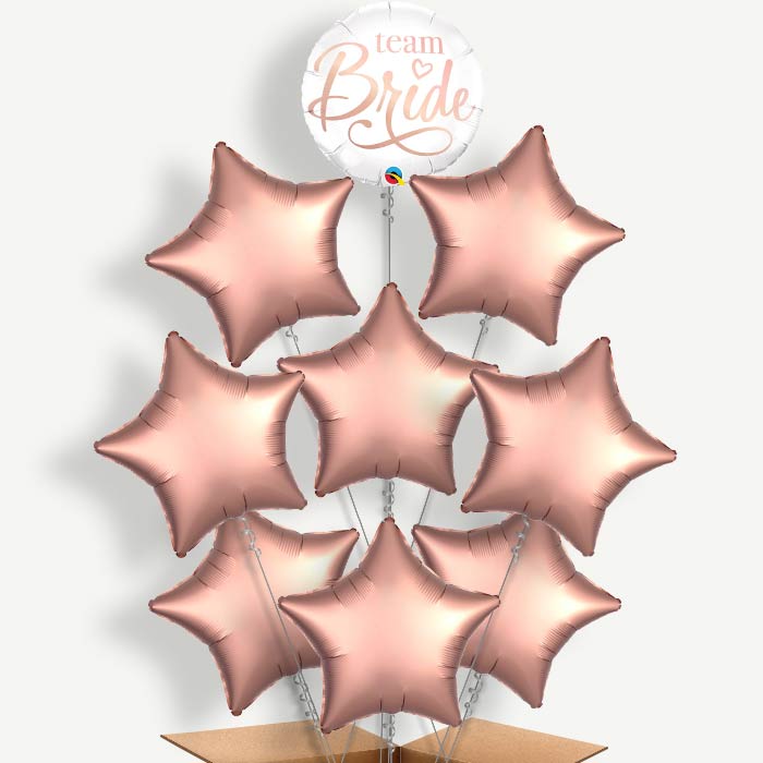 Team Bride Rose Gold Helium Balloon Bundle | Party Save Smile