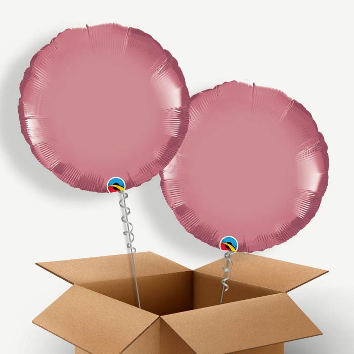 Chrome Mauve Circle Helium Balloon Duo | Party Save Smile