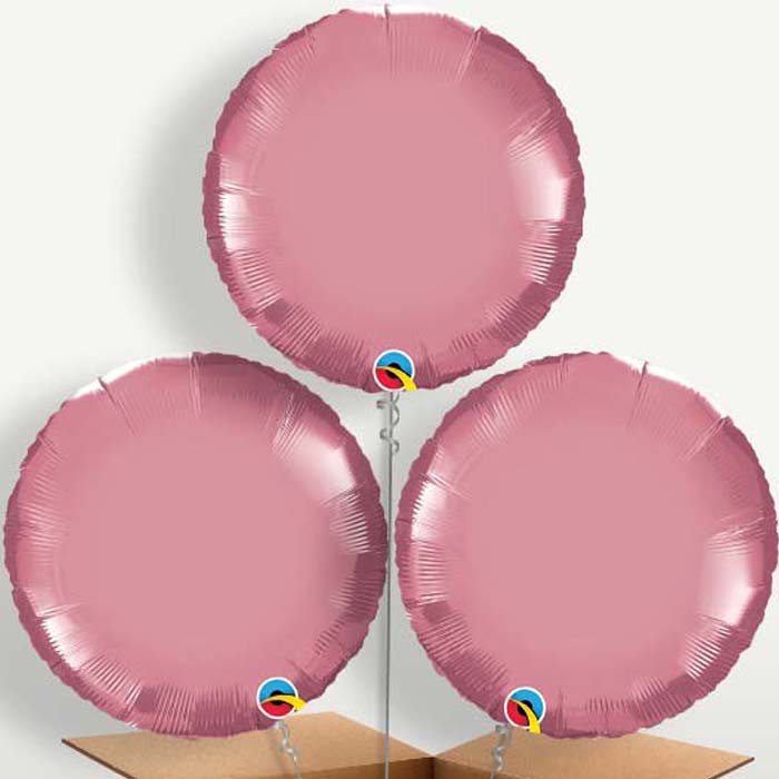 Chrome Mauve Circle Bunch of Balloons inflated with Helium | Party Save Smile