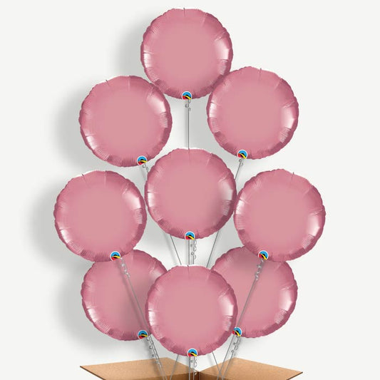 Chrome Mauve Circle Balloon Bundle Inflated with Helium | Party Save Smile