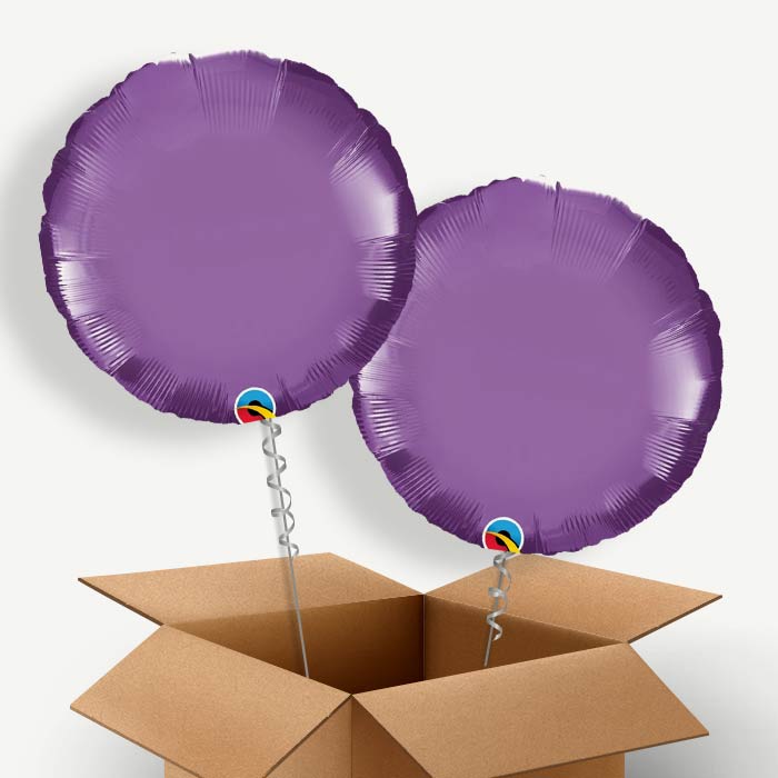 Chrome Purple Circle Helium Balloon Duo | Party Save Smile
