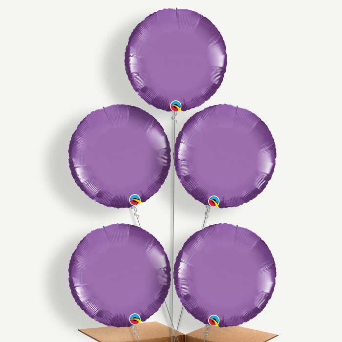 Chrome Purple Circle Balloon Cluster Inflated with Helium | Party Save Smile