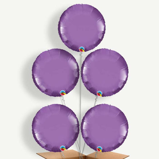 Chrome Purple Circle Balloon Cluster Inflated with Helium | Party Save Smile