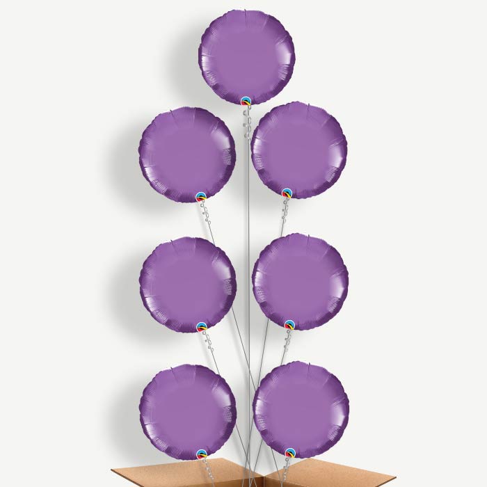 Chrome Purple Circle Helium Balloon Arrangement | Party Save Smile