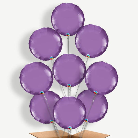 Chrome Purple Circle Helium Balloon Bundle | Party Save Smile