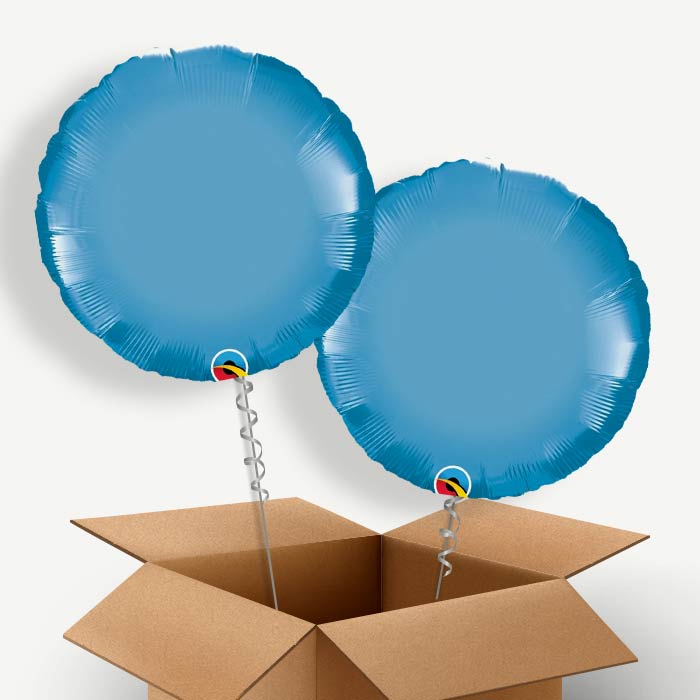 Blue Chrome Helium Balloon Duo | Party Save Smile