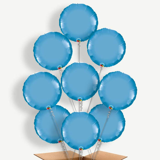 Blue Chrome Balloon Bundle Inflated with Helium | Party Save Smile
