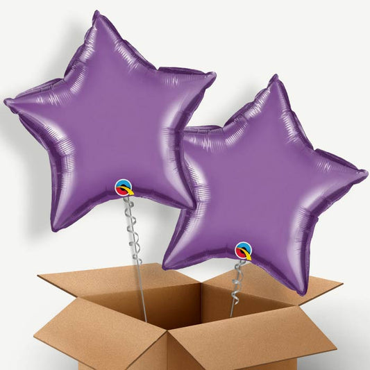 Chrome Purple Star Helium Balloon Duo | Party Save Smile