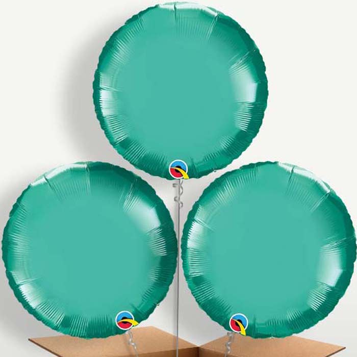 Circle Chrome Green Bunch of Balloons inflated with Helium | Party Save Smile