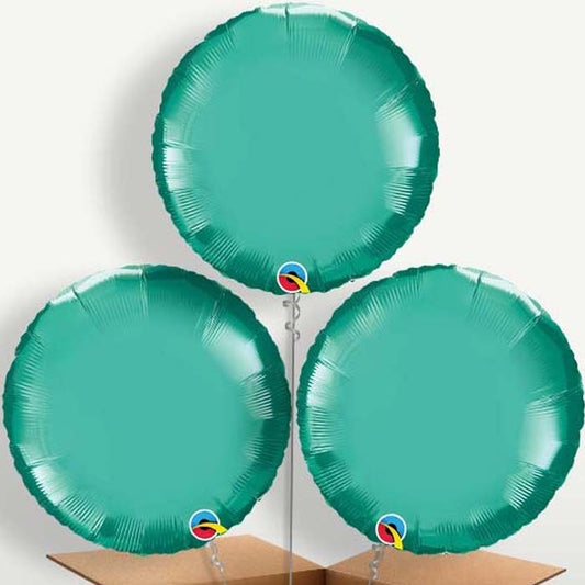 Circle Chrome Green Bunch of Balloons inflated with Helium | Party Save Smile