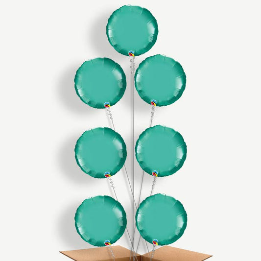 Circle Chrome Green Balloon Arrangement Inflated with Helium | Party Save Smile