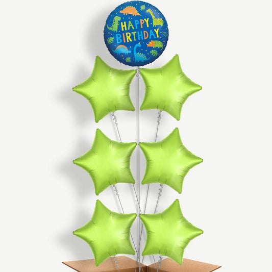 Colourful Happy Birthday Dinosaur Helium Balloon Arrangement | Party Save Smile
