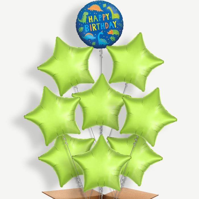 Colourful Happy Birthday Dinosaur Helium Balloon Bundle | Party Save Smile