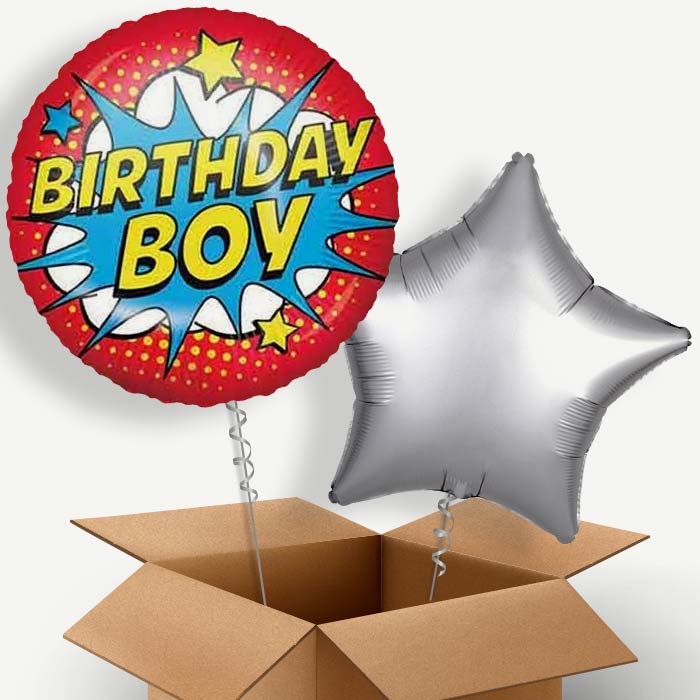 Superhero Inspired Birthday Boy Helium Balloon Two | Party Save Smile