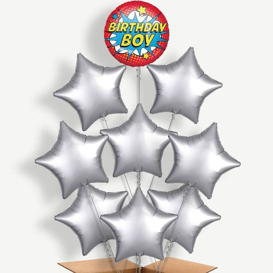 Superhero Inspired Birthday Boy Helium Balloon Bundle | Party Save Smile