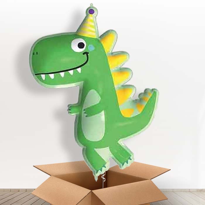 Dinosaur Shaped Balloon in a Box (Party Hat) - 1 x Giant Balloon | Party Save Smile