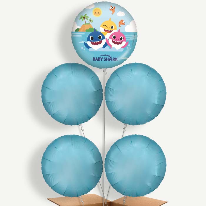 Baby Shark Balloon Cluster Inflated with Helium | Party Save Smile