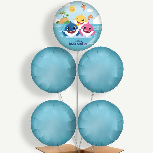Baby Shark Balloon Cluster Inflated with Helium | Party Save Smile