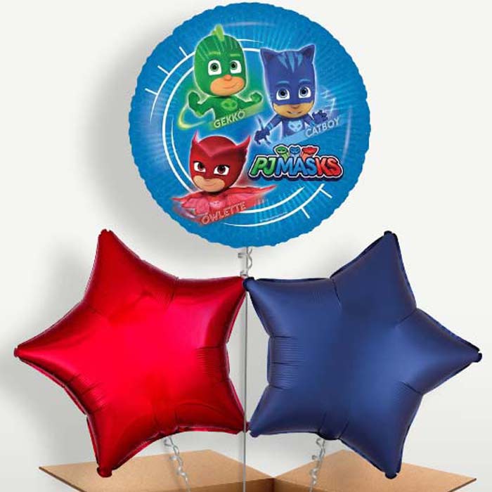 PJ Masks Blue Balloon Bunch inflated with Helium | Party Save Smile