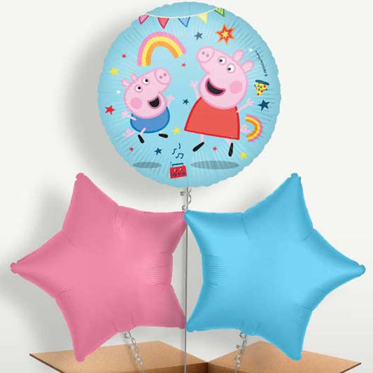 Peppa Pig Messy Play Balloon Bunch inflated with Helium | Party Save Smile