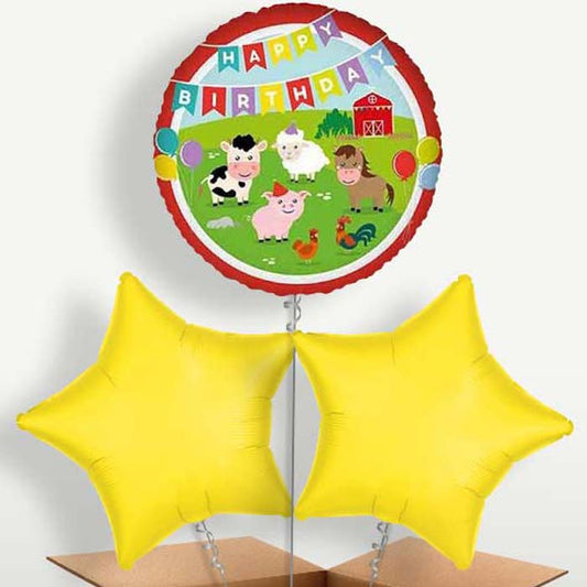 Farm Animal Happy Birthday Trio Balloon Bunch | Party Save Smile