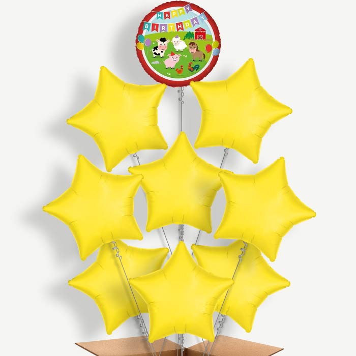 Farm Animal Happy Birthday Helium Balloon Bundle | Party Save Smile