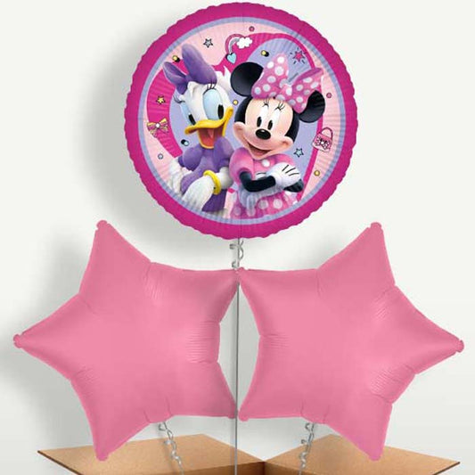Minnie Mouse & Daisy Balloon Bunches inflated with Helium | Party Save Smile