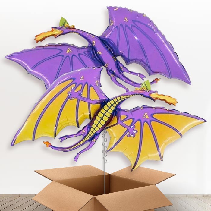 Purple Dragon Helium Balloon in a Box Gift - Giant Balloon | Party Save Smile