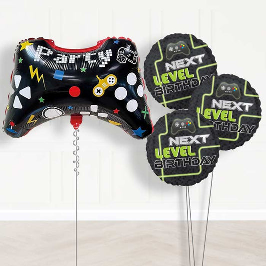 Game Controller Shaped Party Balloon Bouquet Delivery - 1 x Giant Balloon with Themed Bouquet | Party Save Smile