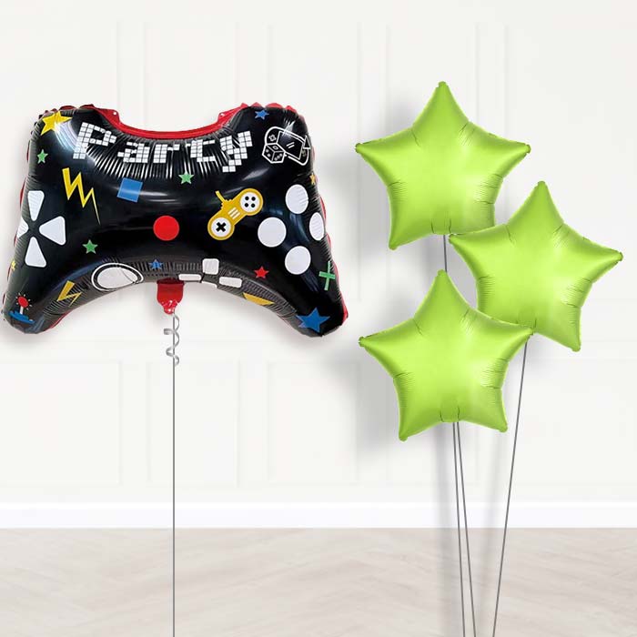 Game Controller Shaped Party Balloon Bouquet Delivery - 1 x Giant Balloon with Plain Bouquet | Party Save Smile