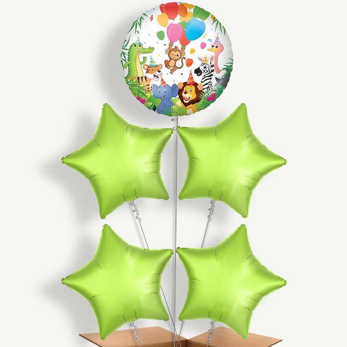 Colourful Party Animals Helium Cluster Balloons | Party Save Smile